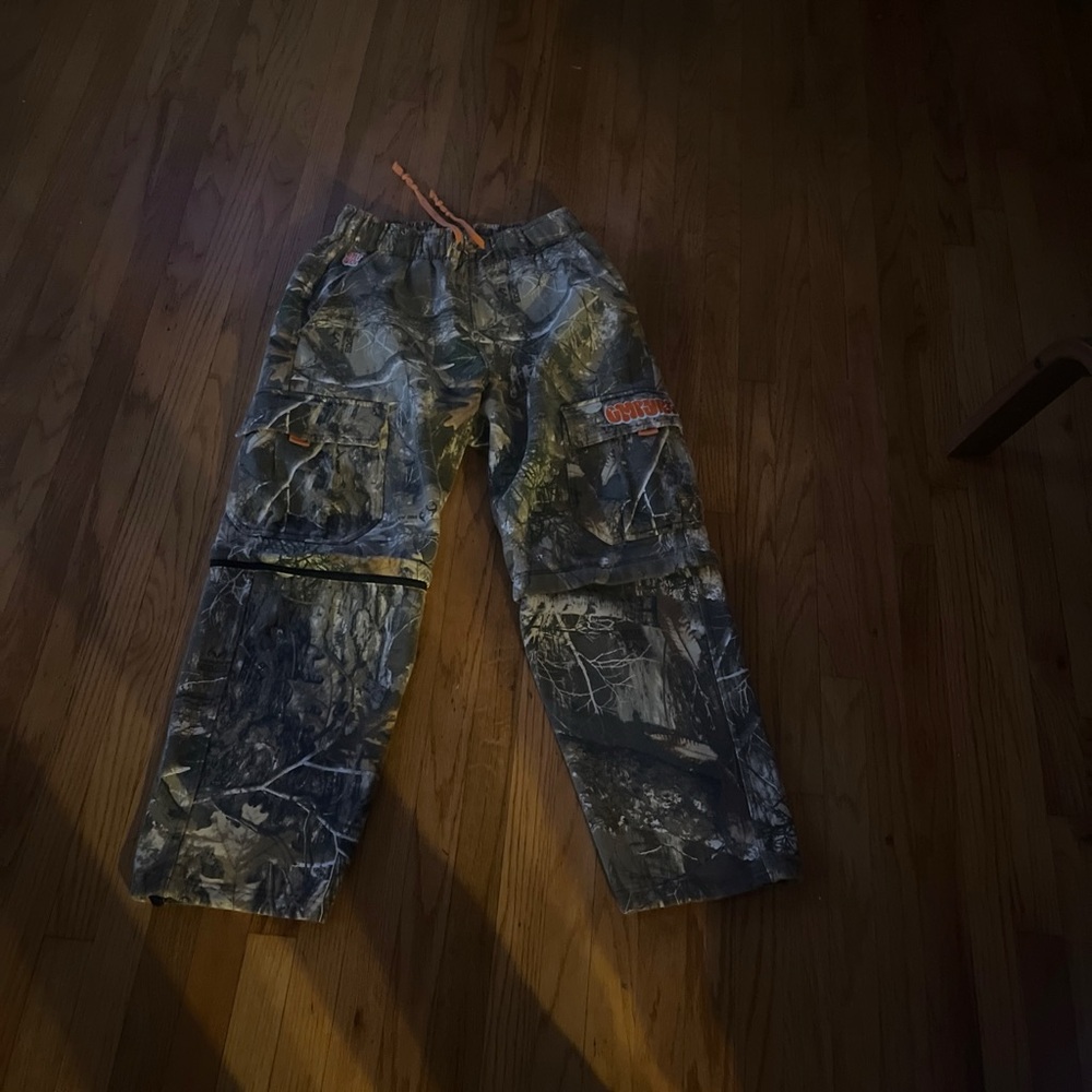 Empyre Men's Camouflage Cargo Jeans - Green Camo with Orange Accents